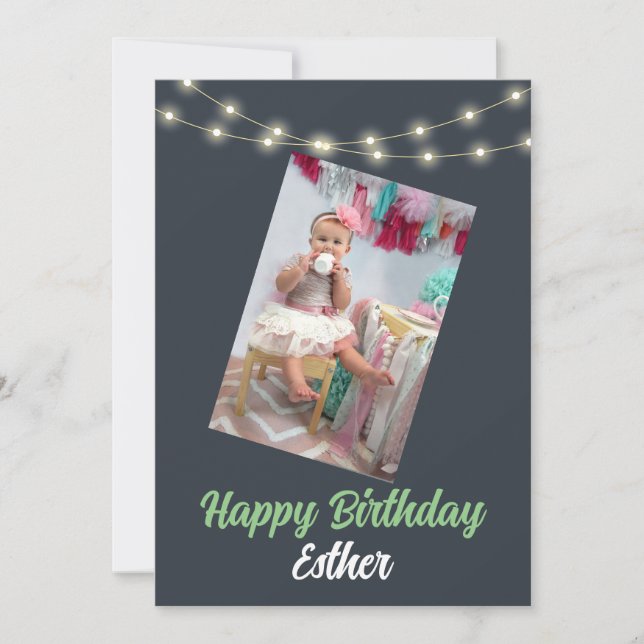 Carte photo d'anniversaire personnalisé (Devant)