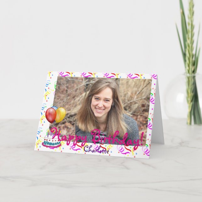 Carte Photo d'anniversaire personnalisée (Devant)