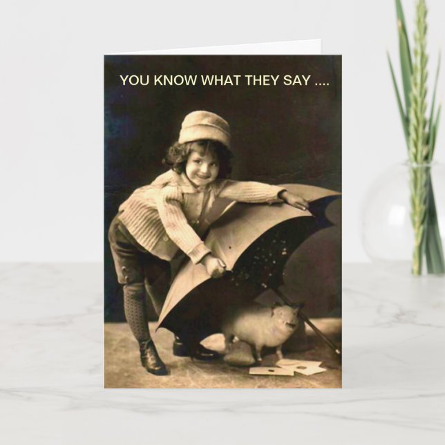 Carte photo d'anniversaire Vintage amusante (Devant)