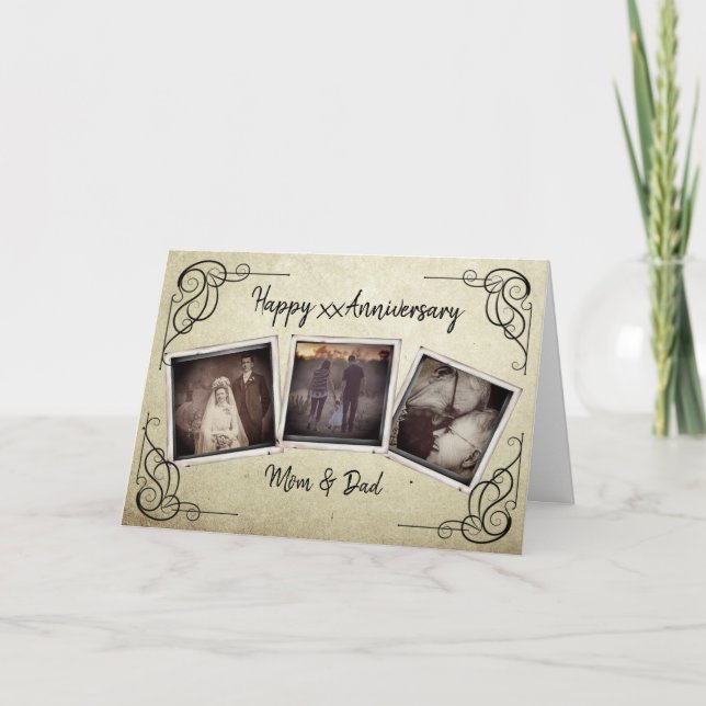 Carte photo d'anniversaire Vintage personnalisé (Devant)