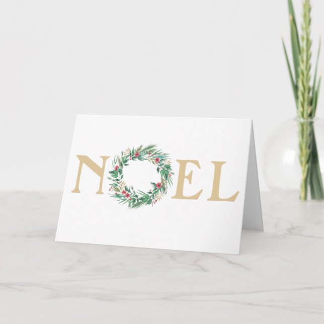 Carte photo d'aquarelle Noel Wreath Festive Holida (Devant)