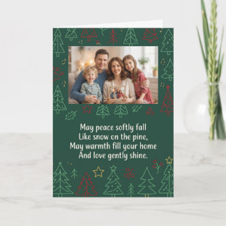 Carte Photo d'arbre de Noël gribouillé Noël moderne