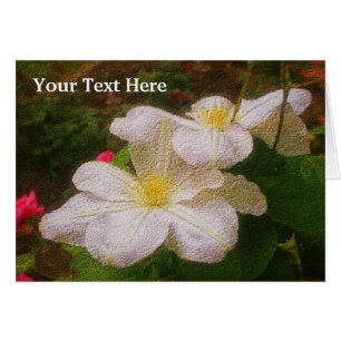 Carte photo d'art floral Clematis blanc