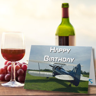Carte Photo d'avion, Anniversaire de pilote d'aviation C