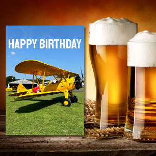 Carte Photo d'avion, Anniversaire de pilote d'aviation C