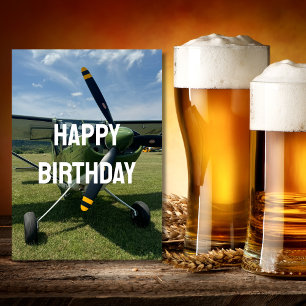 Carte Photo d'avion, Anniversaire de pilote d'aviation C