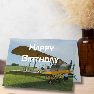 Carte Photo d'avion, Anniversaire de pilote d'aviation c