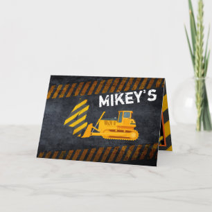 Carte Photo de 4e anniversaire de construction jaune noi