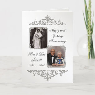 Carte photo de 60e anniversaire de mariage de diam
