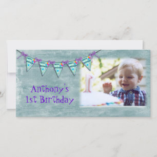 Carte photo de bannières d'anniversaire