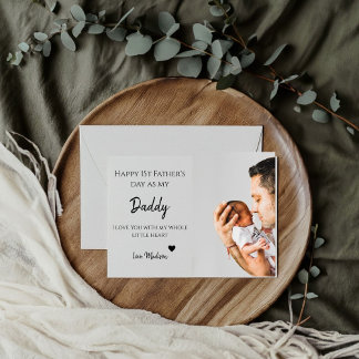 Carte Photo de bébé Joyeuse première fête des pères je t