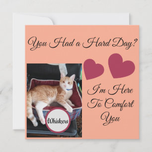 Carte Photo de chat, citations recto et verso, patte, cœ
