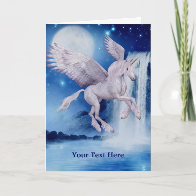 Carte photo de Cheval d'Imaginaire Unicorn volant (Devant)