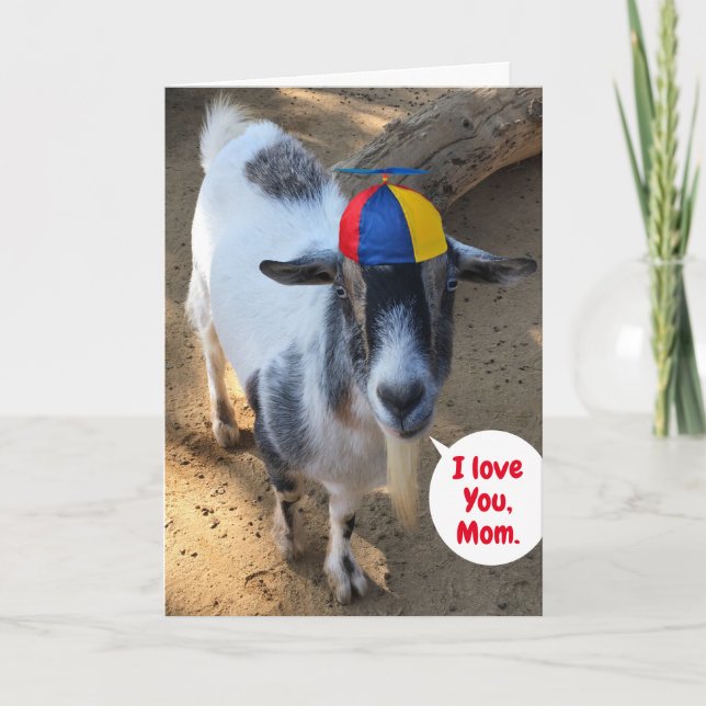 Carte Photo de chèvre mignonne Favorite Fête des mères p (Devant)