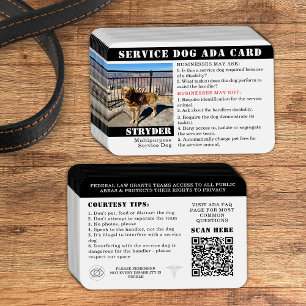 Carte photo de chien de service polyvalente avec n