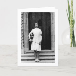 Carte photo de clôture Helene Mayer vintage