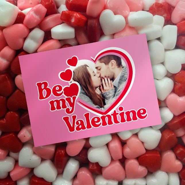 Carte Photo de cœur de la Saint-Valentin Soyez mon Valen (Créateur téléchargé)