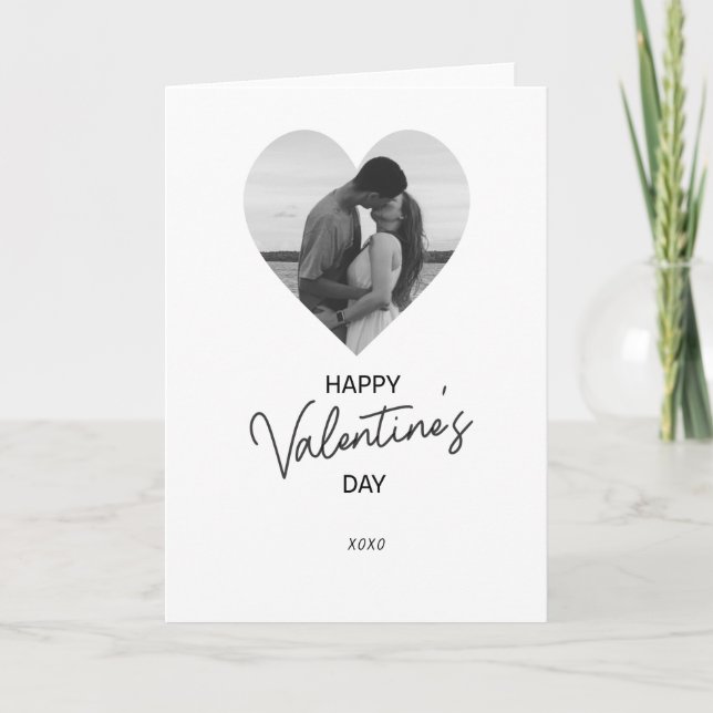 Carte Photo de coeur moderne Saint Valentin par VI (Devant)