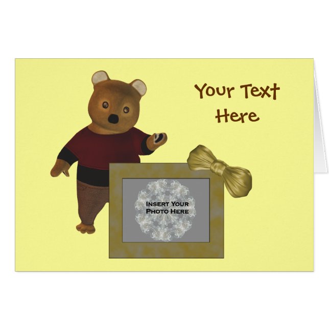 Carte photo de conception d'ours Brown (Devant horizontal)