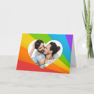 Carte Photo de couple gay arc-en-ciel dans l'amour roman