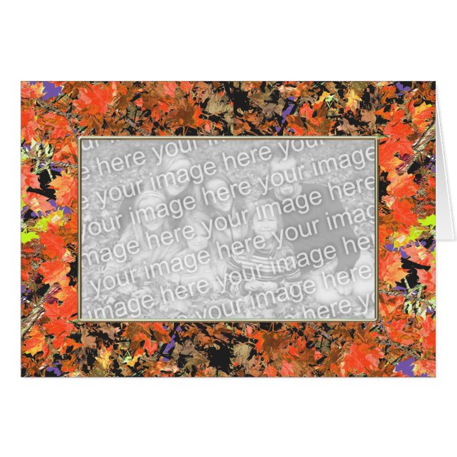 Carte photo de couverture Feuille d'automne (Devant horizontal)