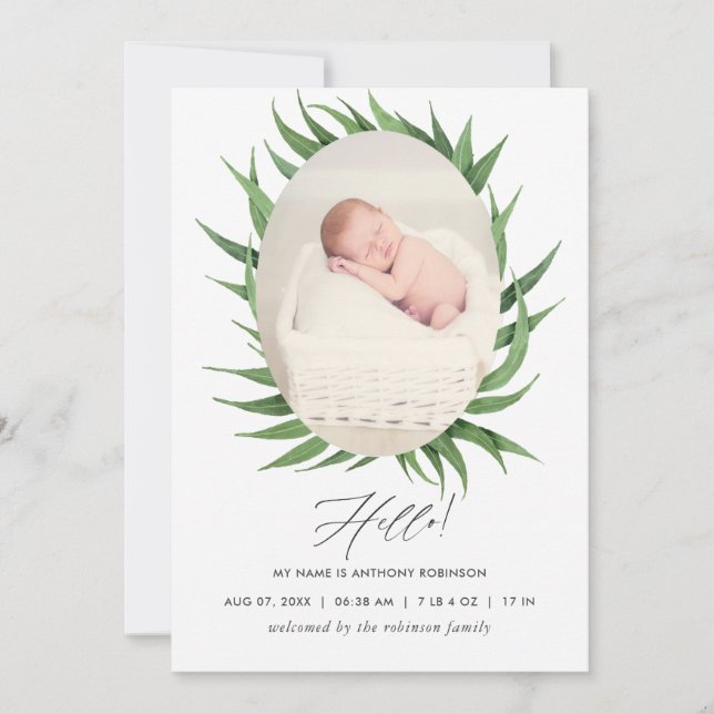 Carte photo de Faire-part de naissance de couleur  (Devant)
