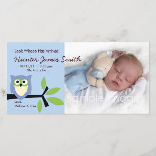 Carte photo de faire-part de naissance de thème de