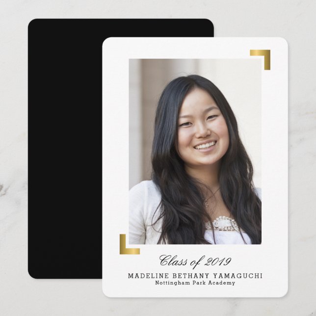 Carte photo de faire-part d'obtention du diplôme (Devant / Derrière)