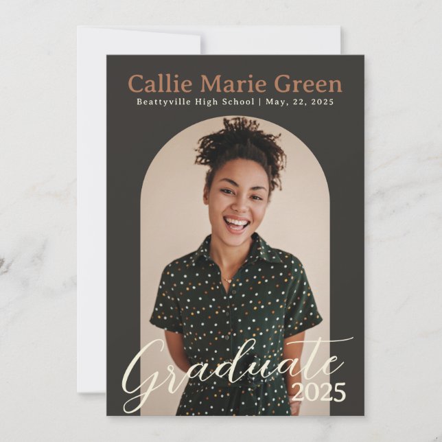 Carte photo de Faire-part moderne Boho Graduation (Devant)