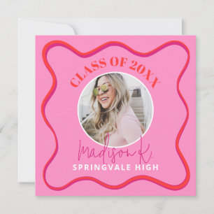 Carte photo de Faire-part Pink Graduation