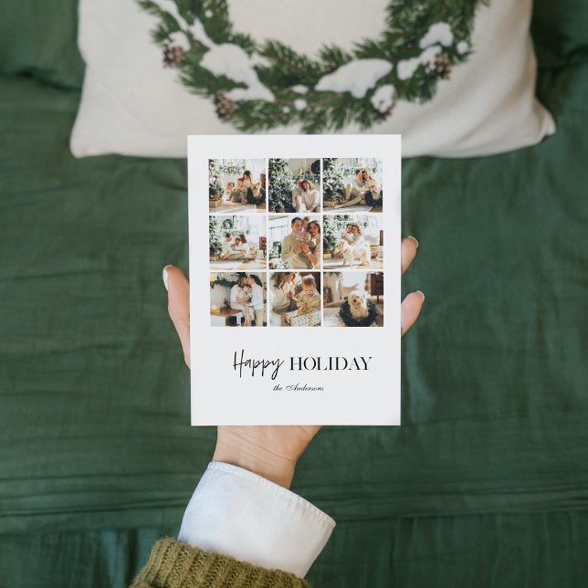 Carte Photo de famille de collage moderne | Joyeux Fêtes (Créateur téléchargé)