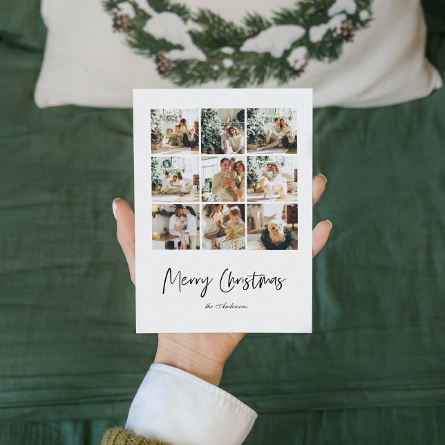 Carte Photo de famille de collage moderne | Joyeux Noël (Créateur téléchargé)