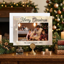 Photo de famille élégant Noël avec flocon de neige