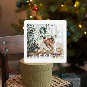 Carte Photo de famille moderne et Joyeux Fêtes & Joyeux