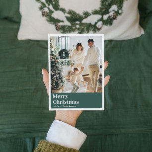 Carte Photo de famille moderne Green Merry Tout