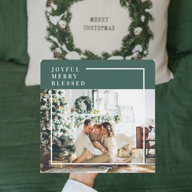 Carte Photo de famille moderne | Joyeux Joyeux Joyeux Bé (Créateur téléchargé)