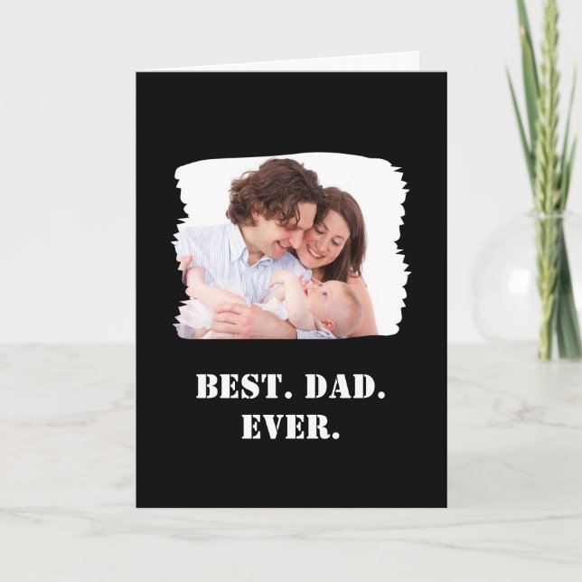 Carte Photo de famille personnalisée Meilleur papa jamai (Devant)