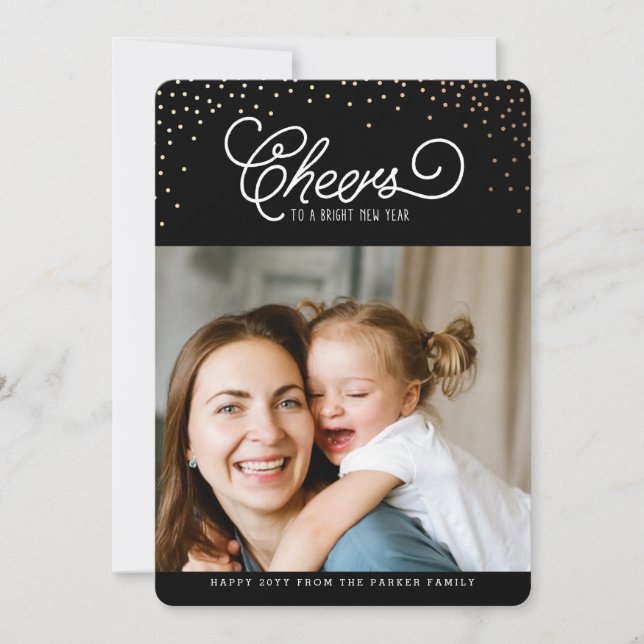 Carte photo de félicitations de minuit (Devant)