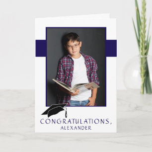 Carte Photo de Félicitations de Remise de Diplôme Modern