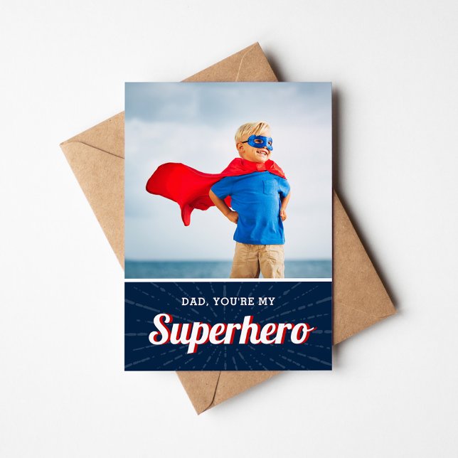 Carte photo de Fête des pères personnalisé Superhe (Créateur téléchargé)