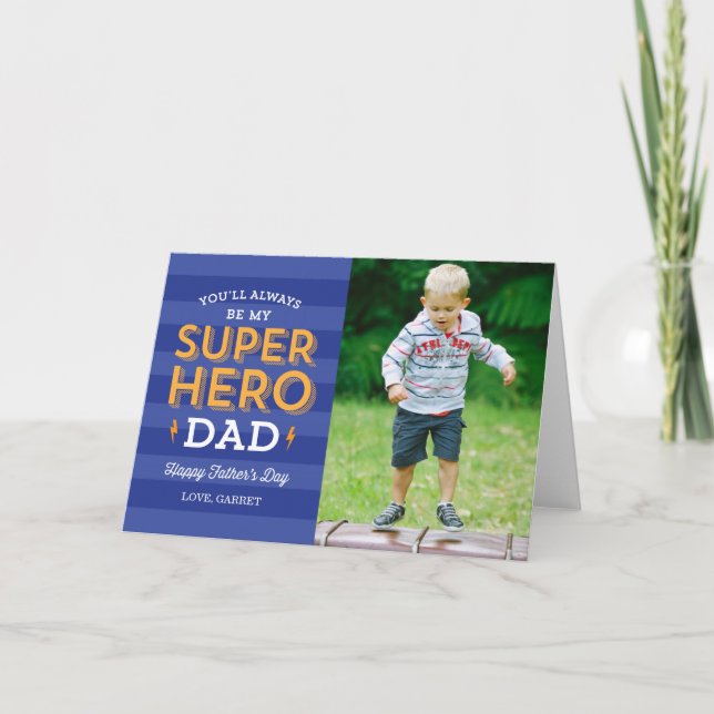 Carte photo de Fête des pères Super Papa (Devant)