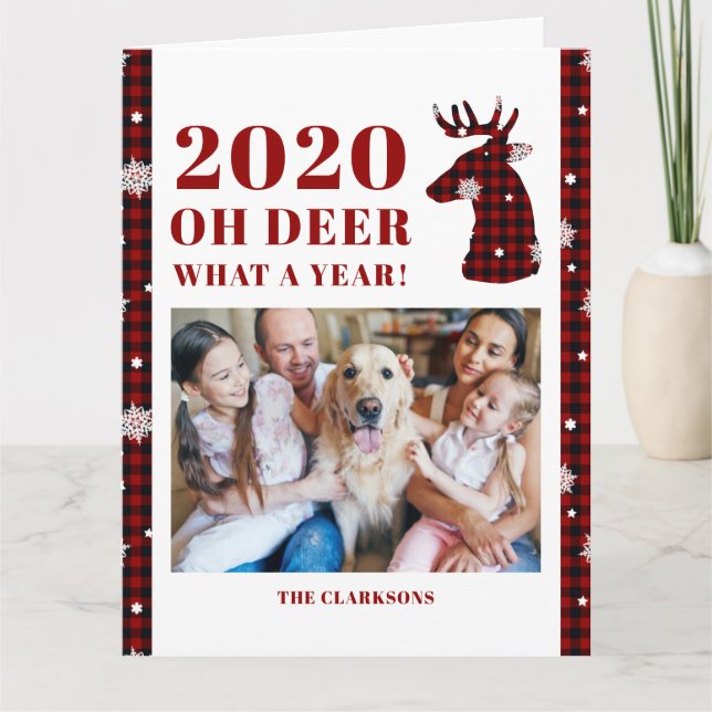 Carte Photo de Flèche de neige de 2020 Oh Deer Buffalo (Devant)