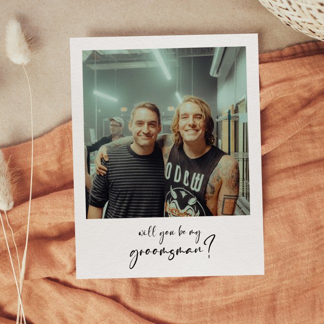 Carte photo de garçon d'honneur moderne 'Veux-tu ê (Créateur téléchargé)