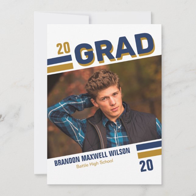 Carte photo de grade de Varsity contemporain (Devant)