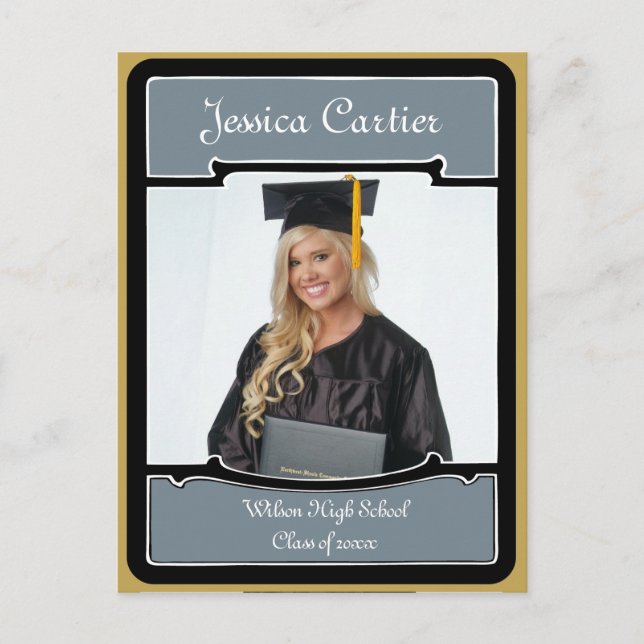 Carte photo de graduation vintage (Devant)