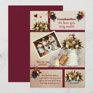 Carte Photo de Grand-mère que nous aimons Fleur d'automn