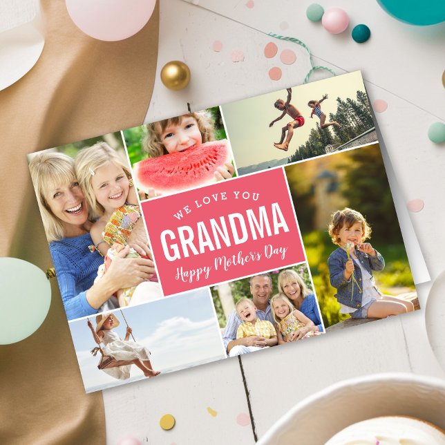 Carte Photo de grand-père Collage Mother's Day (Créateur téléchargé)