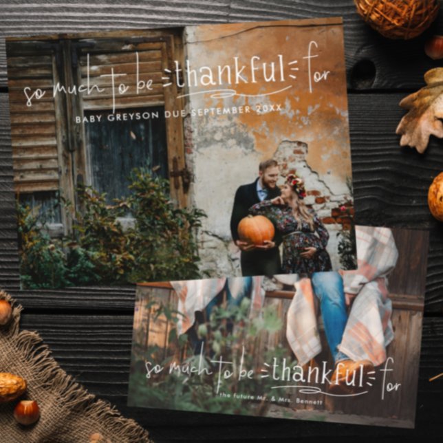 Carte photo de grossesse de Thanksgiving (Créateur téléchargé)