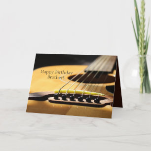 Carte Photo de guitare acoustique, joyeux frère d'annive