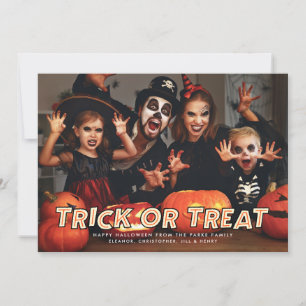 Carte photo de Halloween de des bonbons ou un sort